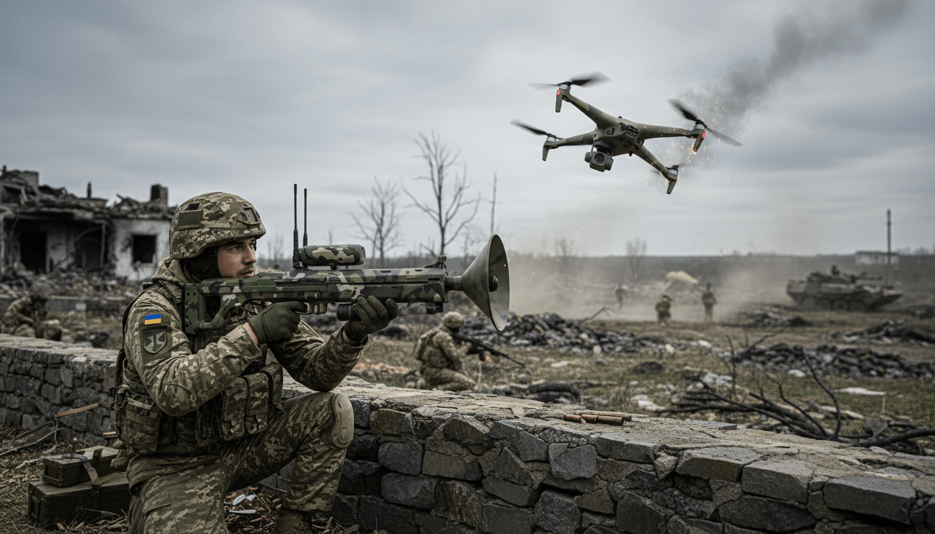 découvrez ce fusil anti-drone révolutionnaire utilisé dans la guerre en ukraine, capable de neutraliser les drones sans tirer, offrant une nouvelle approche de la défense technologique.