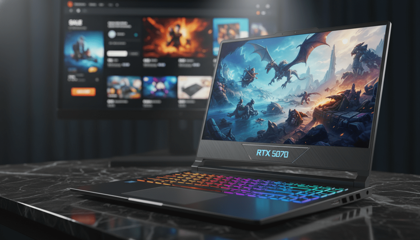 découvrez une offre exceptionnelle sur ce pc portable gamer équipé d'une carte graphique rtx 5070, disponible à prix réduit exclusivement sur amazon. performance et économie garanties pour vos sessions de jeu !