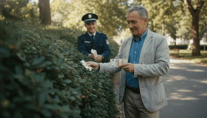 un homme trouve 800 euros dans un buisson et attend un an avant que la police ne lui rende son argent, illustrant patience et honnêteté récompensées.